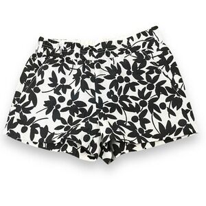 J. Crew white and black floral shorts size 2 Pull On Women’s
